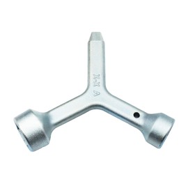 Rsoise Meter Curb Box Key MKF2 Triangular Curb Box Wrench Electric Box Key Water Meter Key,for Opens meter pit lids and meter box lids and curb box lids (Silver 1 Pcs)