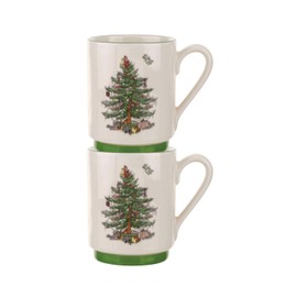 Spode Portmeirion - Juego de 2 tazas apilables (12 onzas)