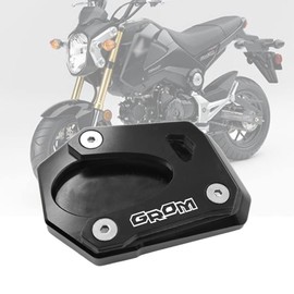 FOR Honda Grom 125 GROM 125 MSX 125 2013-2021 2022 2023 Motorcycle CNC Kickstand Foot Side Stand Extension Pad Support Plate Expansion Stand (Black)