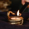 NIKKY HOME Gold Snake Tealight Candle Holders Set of 2,