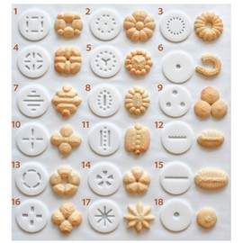 Impress Cookie Press Set – Geometric, Classic & Traditional Designs (Set of 18), Food Safe Plastic Disk Shapes 1–18, Fits Many Manual Models – See Disk Sizing Image to Confirm Fit with Your Press