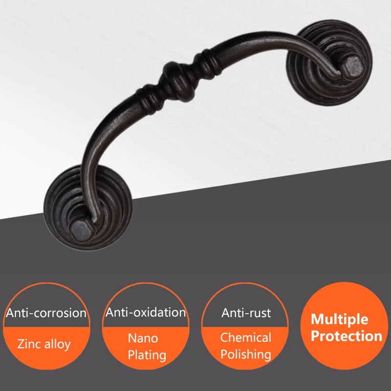 SEIWEI 140mm Drawer Pulls Handle Swing Rings Vintage Antique Cupboard