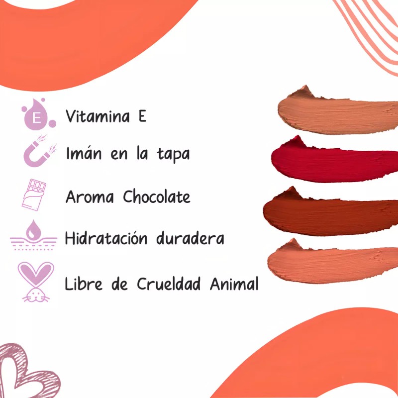 Yuya Set De Labiales En Barra Yuya Tonos Mate Larga