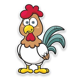 2 x 10cm Chicken Vinyl Sticker Bike Laptop Helmet Bike Car Hen Bird #9274 (7cm Wide x 10cm Tall)