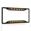 Metal Insert License Plate Frame Rastafari Flag with Lion Head
