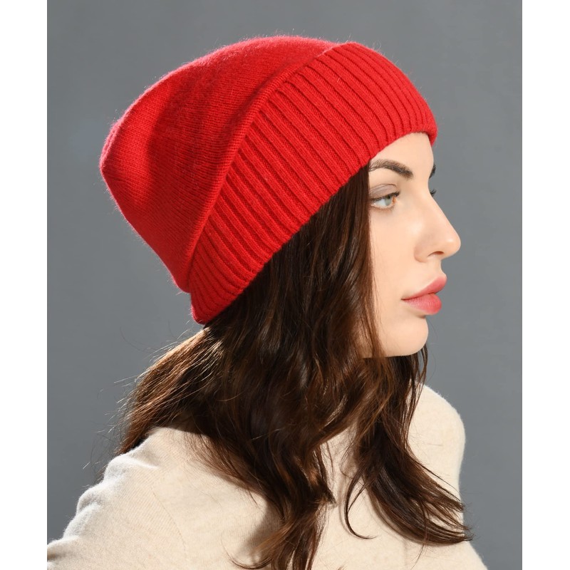 jaxmonoy Cashmere Slouchy Beanies for Women Winter Lightweight Girls Wool