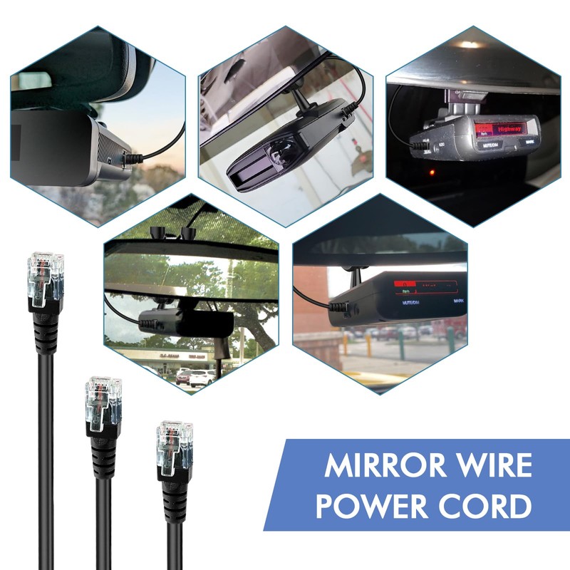 SDSACZMU Radar Detector Hardwire Power Cord, Rearview Mirror Plug Cable,