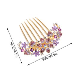 KuuGuu 4 PCS Flower Floral Hair Combs Bridal Wedding Hair Crystal Rhinestones Women Hair Side Combs Hair Accessories for Women