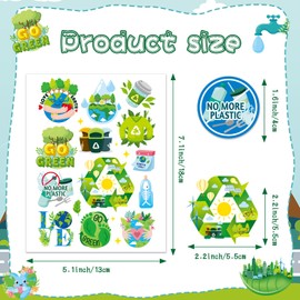 HOWAF 300+ Earth Day Stickers, Environmental Protection Vinyl Stickers Earth Day Label Stickers, Reuse Reduce Recycle Ideals Water Bottle Stickers, Earth Day Favors Decals, Earth Stickers Bulk