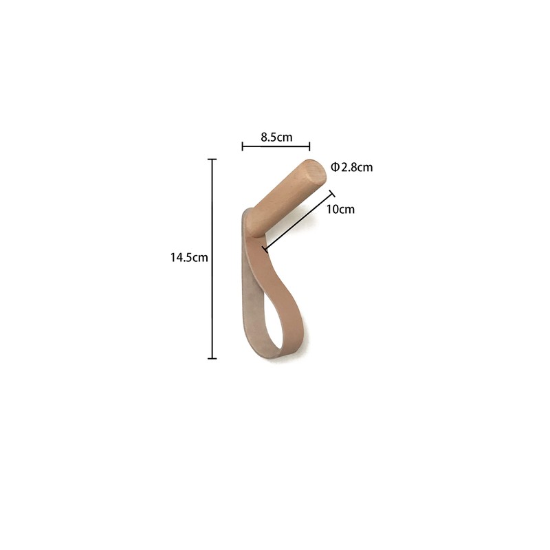 anaan "Forest Coat Hooks Wood with Leather Strap Wall Hook