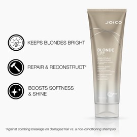 Joico Blonde Life Brightening Conditioner | For Blonde Hair | Illuminate Hydration & Softness | Add Softness & Smoothness | Sulfate Free | With Monoi & Tamanu Oil | 8.5 Fl Oz