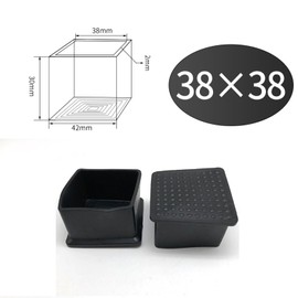 8 Pcs Square Plastic Plugs, Black Tube Inner End Caps, 38mm x 38mm Anti-slip Cover for Furniture Chair Desk Leg Tables Foot, Pipe
