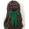 EmilyRose Couture Large Velvet Hair Bow Collection (Barrette, Dark Green)