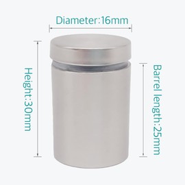 5/8 x 1-1/8 Inch Standoff Wall Mounts for Glass - Lantee 50 Pcs Stainless Steel Sign Standoff Mounting Hardware Screws, 16 x 30mm