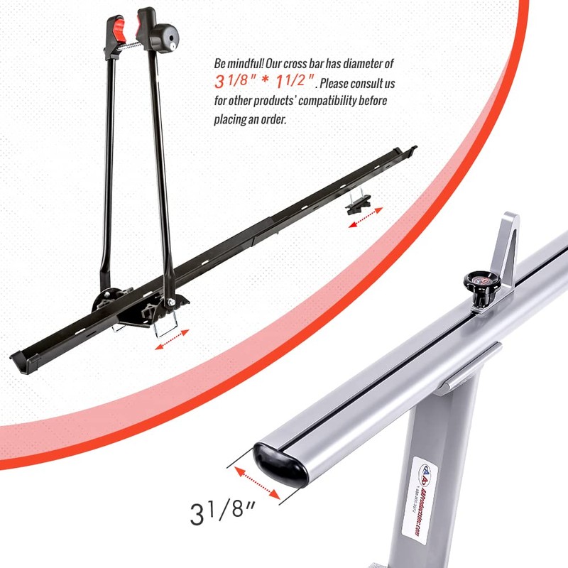 AA-Racks Model APX2502-SLV Low-Profile Utility Aluminum Pick-Up Truck Ladder Rack