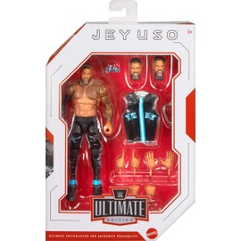 Mattel WWE Ultimate Edition Action Figure & Accessories Set, Jey USO 6-inch Collectible with Swappable Heads & Hands, 30 Articulation Points