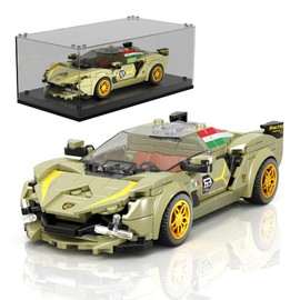 Mould King 27003 Sports Car Building Blocks Clamp Building Blocks Model Cars Drift Car Kit Sian with Acrylic Display Box Gift for Adults and Teenagers (364 Pieces)