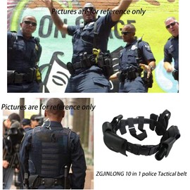 ZGJINLONG 10 in 1 Police Tactical Belt Portable Gift Box Duty Security Guard Belt,Law Enforcement Tactical Equipment System Set (Black, 10pcs