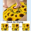 Yesad Bath Mat Rug-Sunflower Field Pattern Rubber Non Slip Quick