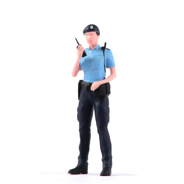 SOUFORCE 1/24 Scale Scene Props Figure Cool Policewoman Blue Blouse