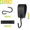 BondEron Pack of 6 S Hooks Black with Leather Loop,