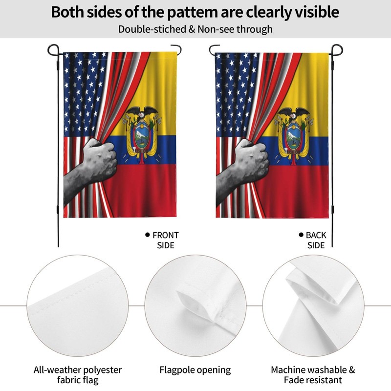 Ecuadorian Ecuador American Usa America Friendship Garden Flag 12x18 Double