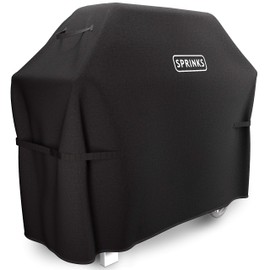 SPRINKS® Grill Cover Weatherproof Grillcover for Weber, Napoleon, Enders - Extra Handles Gas Grill Oxford 600D Fabric [58in x 24in x 48in] - Black