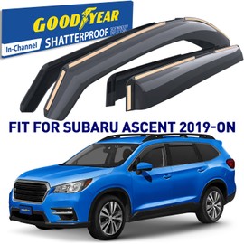 Goodyear Shatterproof in-Channel Window Deflectors for Subaru Ascent 2019-2025, Rain Guards, Window Visors for Cars, Vent Deflector, Car Accessories, 4 pcs - GY007940