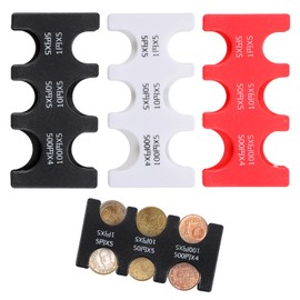 Lnngub 3 Pcs Japanese Yen Coin Holder,Coin Dispenser Hard Case with 6 Slots Plastic Rectangle Japanese Pocket Coins Organizer for Coins Travel Car