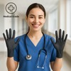 Xpresspak Large Black Disposable Gloves – 100 Pack Nitrile Gloves