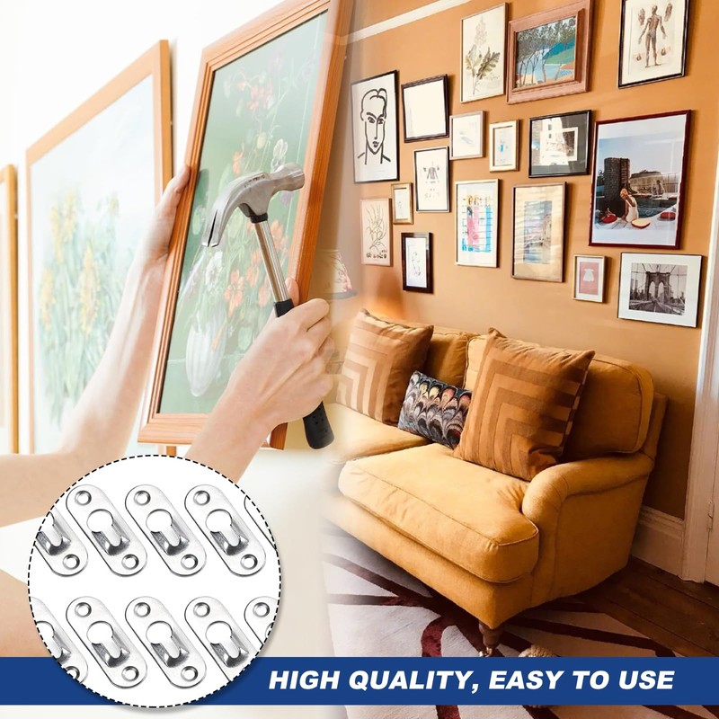 Keyhole Hanger 30 Pieces Metal Lens Head Fitting Picture Frame