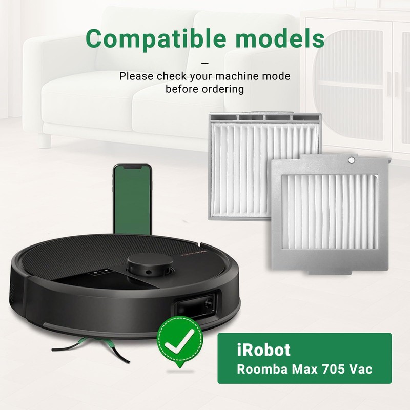 Roomba 705/504 Replacement HEPA Filter Compatible With iRobot Roomba Max