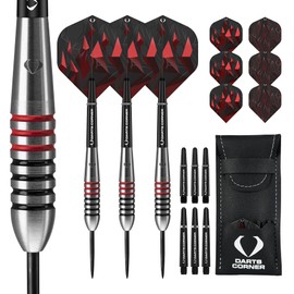 Darts Corner Astrofire Darts | Ringed Steel Tip Dart Set | 27g
