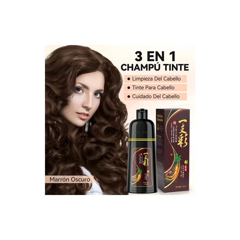 Kaisasa Champú Para Tinte De Cabello marrón oscuro 3 En