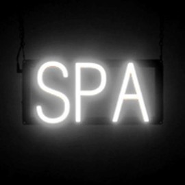 SpellBrite SPA Sign for Beauty Salons | Beauty-Related Signs with Neon Look, White LED Light | 13.4" x 6.3"