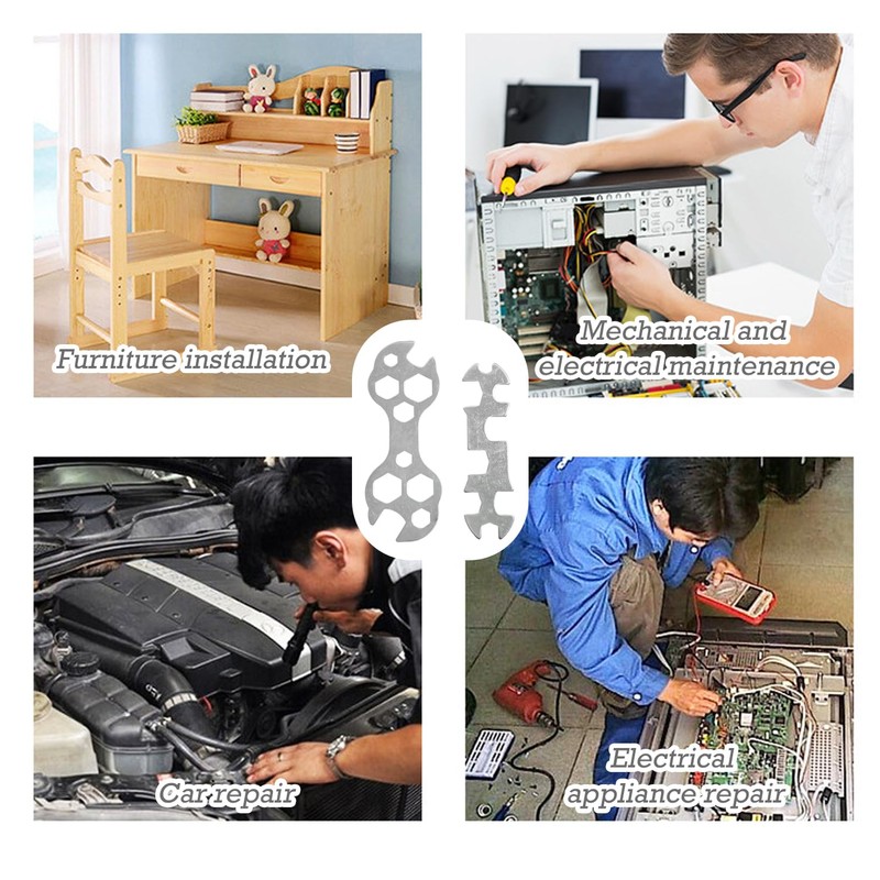 CYNOSURETECH 4 Piece Bicycle Wrench, Multi-Function Tool, Bicycle Repair Tool,