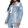 SOMTHRON Women's Distressed Denim Jeans Outfits Coat Oversized Spring Fall