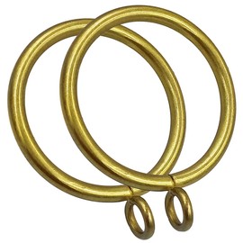 48 Pcs 1.5-Inch Inner Diameter Curtain Rings with Eyelets,Fits Up to 1 1/4-Inch Rod - Gold