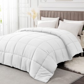 MATBEBY Comforter Duvet Insert - All Season White, King Size - Quilted Down Alternative Bedding with Corner Tabs - Fluffy Soft - Machine Washable