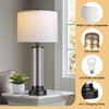 Glass Table Lamps Set of 2, Modern Black Dimmable Beside