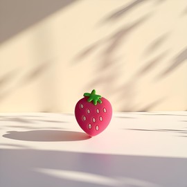 Myuiao Jinshining Pink Strawberry Tennis Racket Vibration Dampener Soft Silicon Racket Dampener Cartoon Shape Tennis Racquet Shock Absorbers Tennis Racket for Racquetball