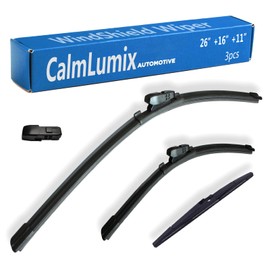 CalmLumix Windshield Wiper Blades for 2024-2025 Chevy Trax, Font & Rear Set, 26"+16"+11", All Season OEM Quality, 3-Pack (Driver & Passenger Side)