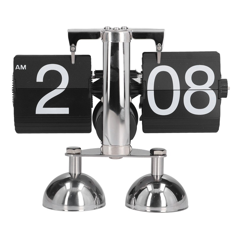 Flip Clock Quartz Movement High Accuracy Retro Style Stainless Steel