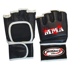 Woldorf Mixed Martial Arts Gloves Open Palm Black Size M Sparring, Grappling, Kickboxing, Fighting Gloves, Muay Thai Training Gloves, Heavy Bag Gloves for Speed Punching