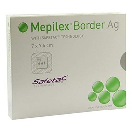 Mepilex Mepilex 395260 Border Ag, Antimicrobial Absorbent Foam Dressing, 7 cm x 7.5 cm (Pack of 5)