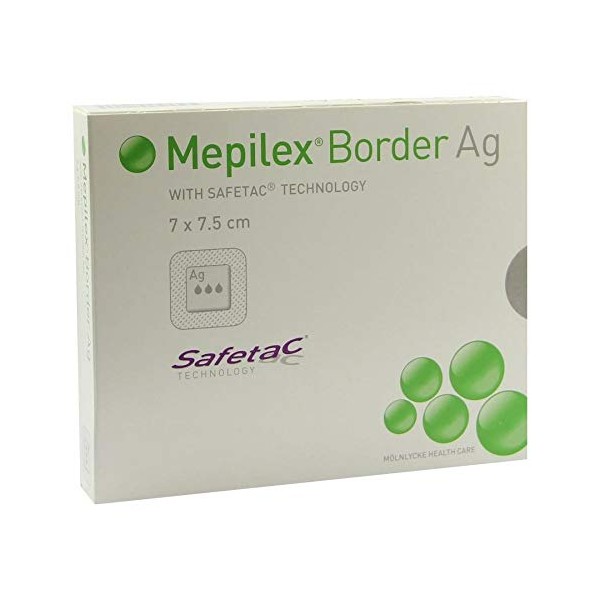 Mepilex Mepilex 395260 Border Ag, Antimicrobial Absorbent Foam Dressing, 7