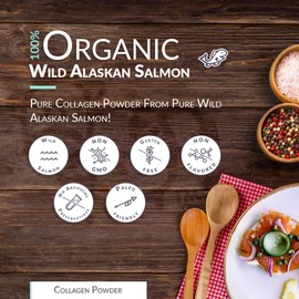Wild Alaskan Salmon Bone Broth Collagen Powder 5LB Pure Protein Non-Gelling Type - Unflavored, No Taste