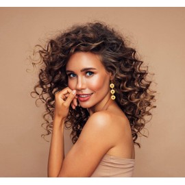 Dikixe - arete colgantes de plata de ley 925 de plata de ley 925 con diseño de filigrana floral bohemio chapado en oro, joyería retro regalo para madre y mujer, Large, Plata de ley Chapado en oro