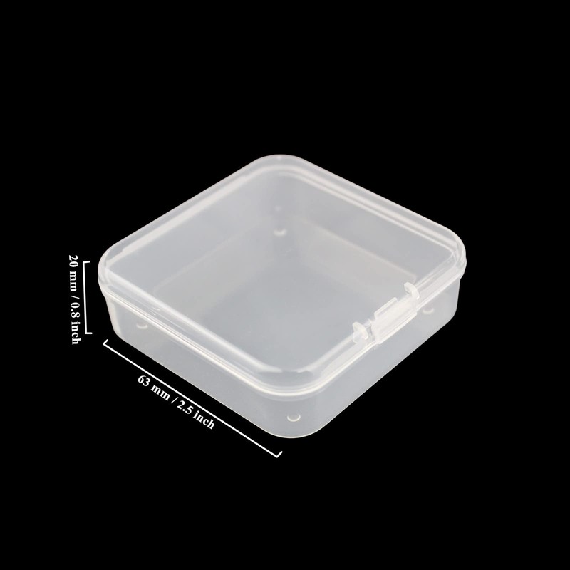 LJY 32 Pieces Square Mini Clear Plastic Storage Containers with