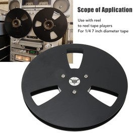 1/4 7 Inch Empty Aluminum Alloy Take Up Reel to Reel Small Hub,Universal 3 Holes Open Reel Takeup Reel for Nab,Black
